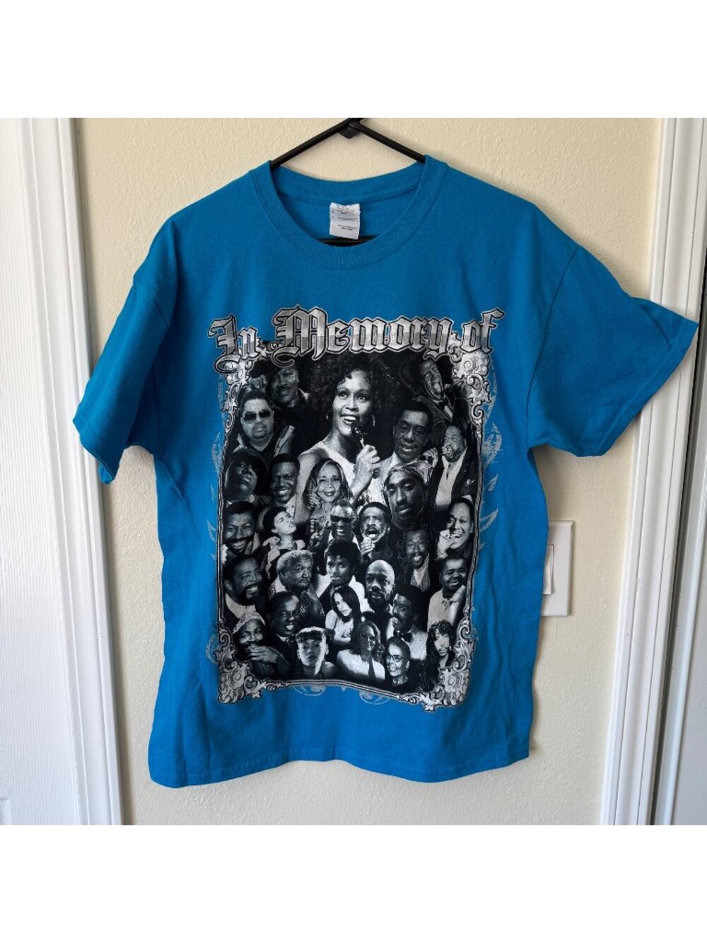 Memorial Rap Music Tee Shirt Tupac Biggie & Many More Blue Sz L